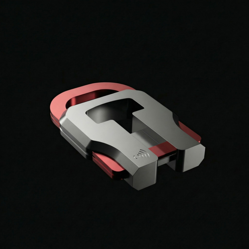 NFC Keychain alluminio bicolore — vista frontale