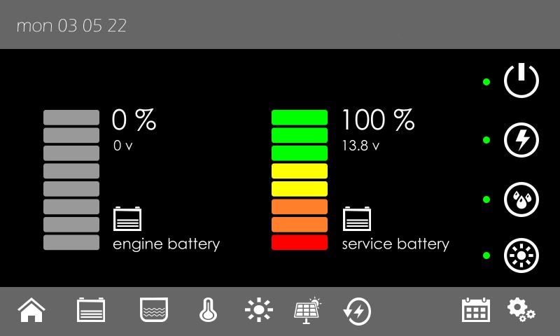 VeiControl schermata batterie